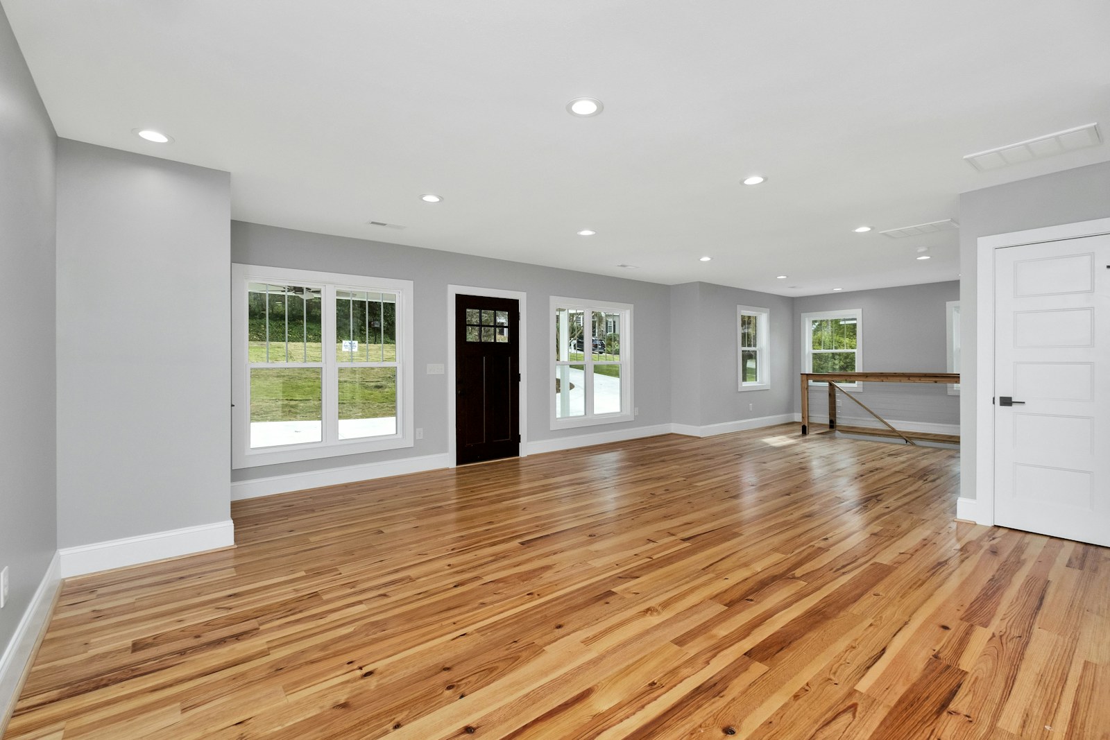 Bright room with realistic wood-look flooring