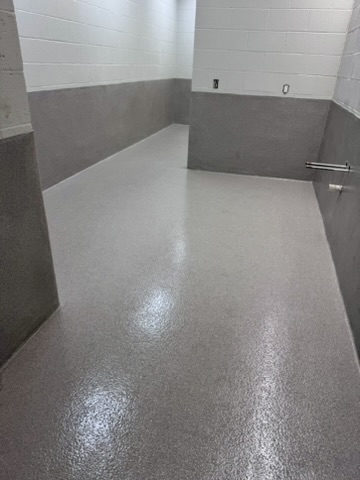 Completed Carpet World resinous flooring installation